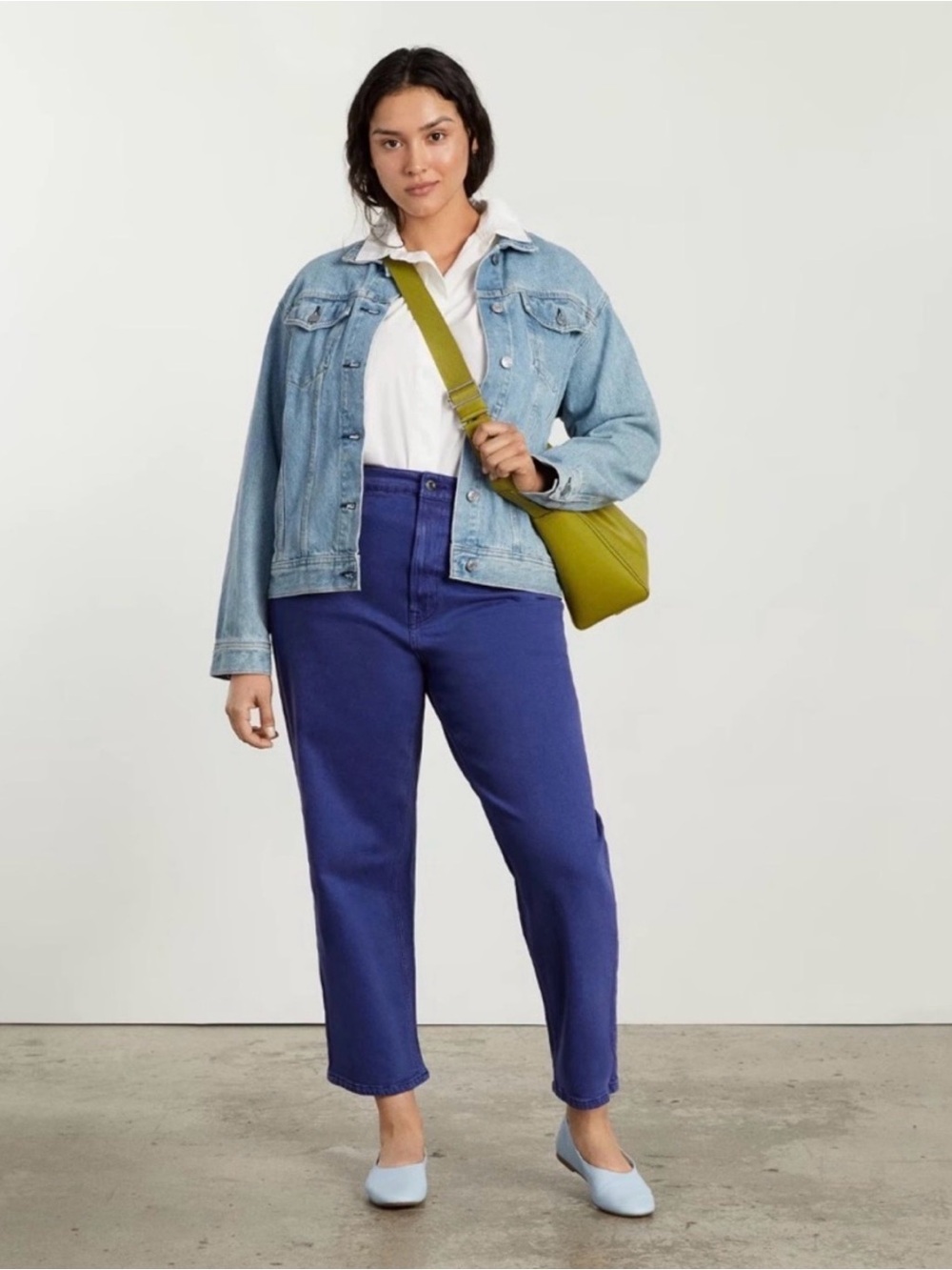 Everlane Way High Curvy Jean in Blue